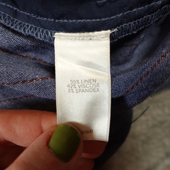 J. Jill Pants Womens Large Linen Stretch Wide Leg Crop Beachy Lagenlook Belted - Picture 7 of 10